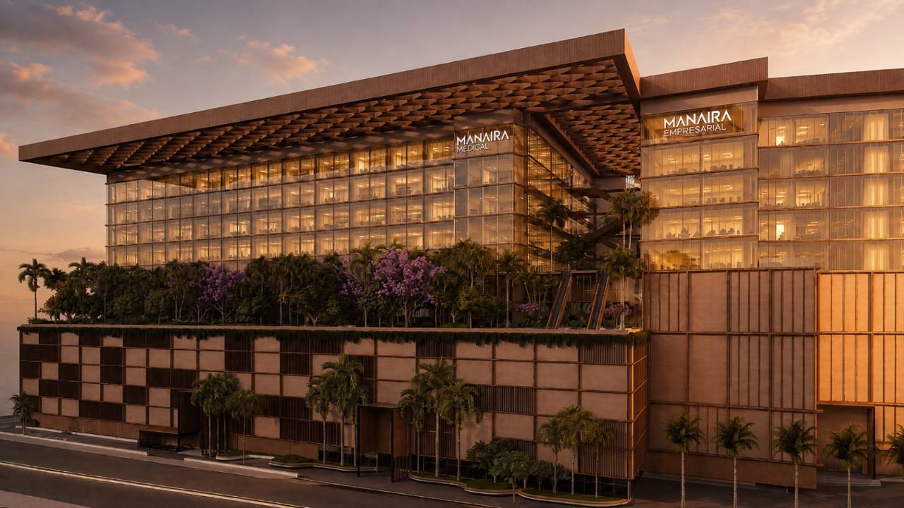 Perspectiva oficial da fachada da 8ª expansão do Manaira Shopping